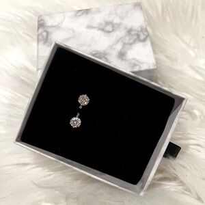 New unused Moissanite round stud huggie earring